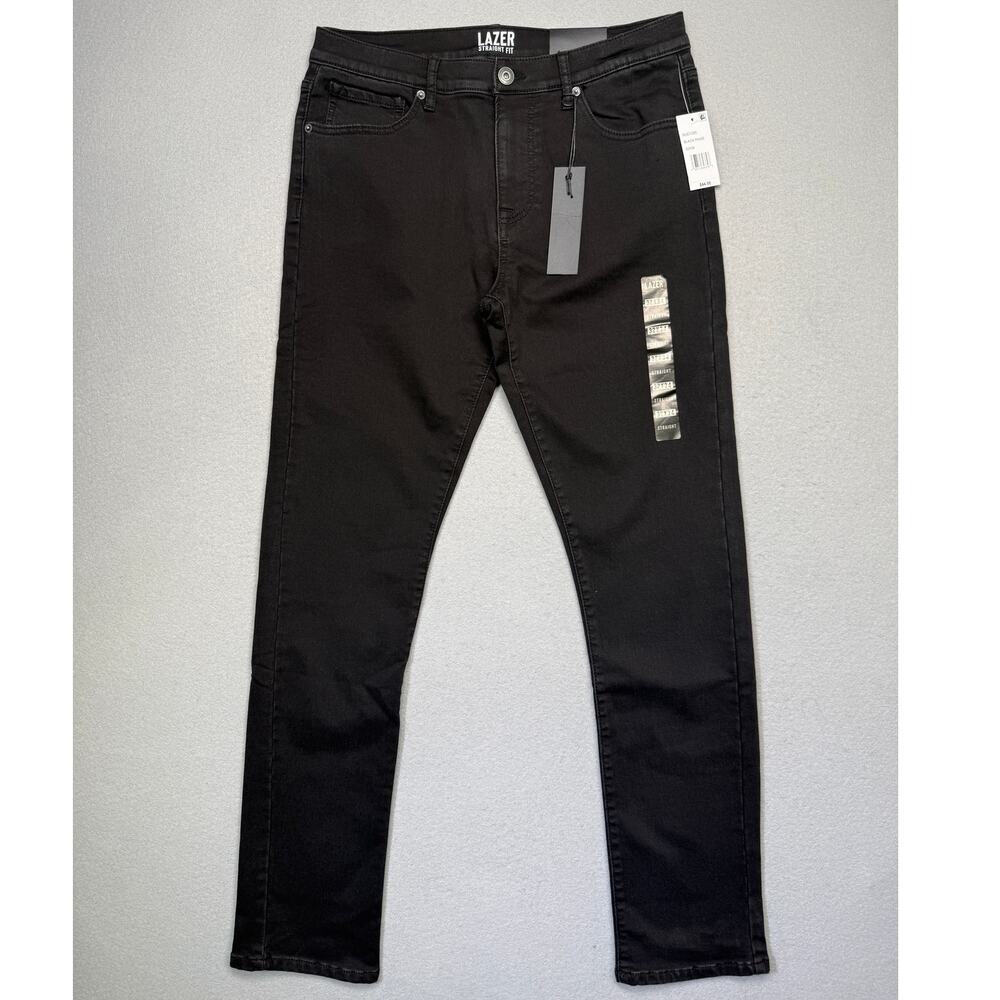 Lazer Men's Straight Fit Knit Jeans Black Rinse 32x36 $45